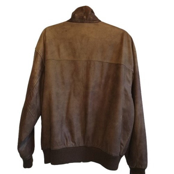 Vintage Ash Creek Trading Leather Bomber Jacket Men's XL Brown Genuine Leather - Picture 3 of 13